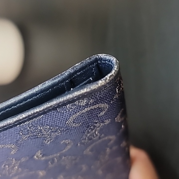 VINTAGE CELINE NAVY CANVAS/ LEATHER WALLET - Picture 8 of 8